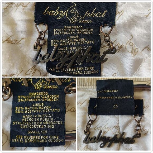 Vintage Y2K Baby Phat corduroy snap button jacket sz S - Picture 8 of 11